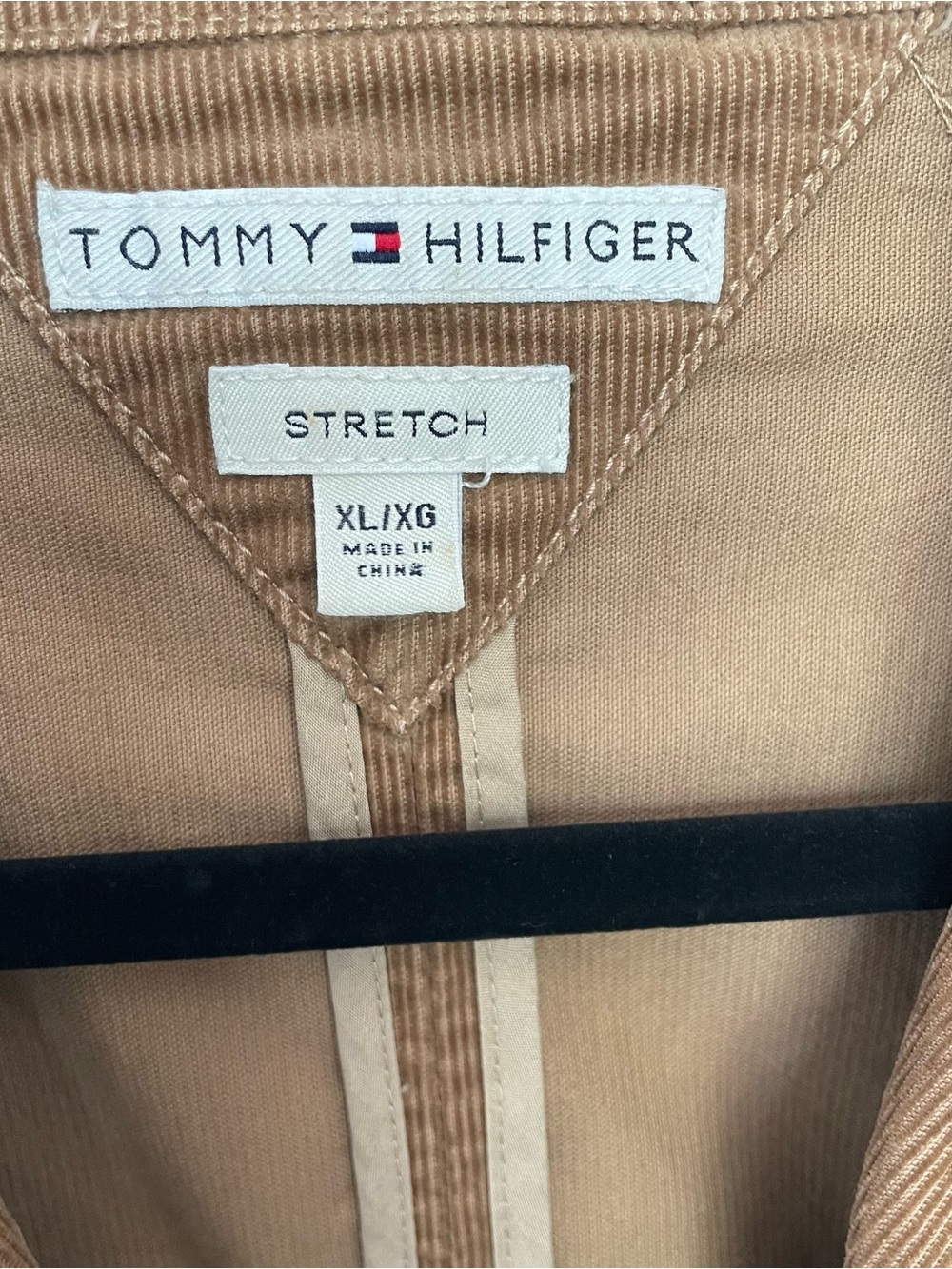 Tommy Hilfiger Stretch Corduroy Blazer Jacket Camel Brown Utility XL - Picture 2 of 10
